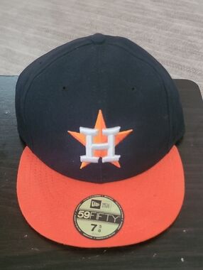 New Era Black and Orange Houston Astros Fitted Cap